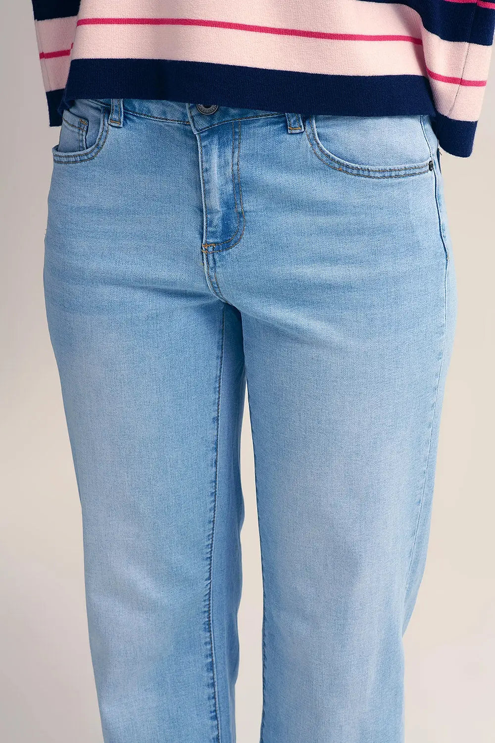 Straight-Leg Light Blue Jeans