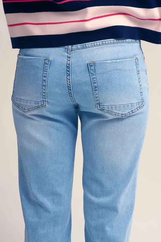Straight-Leg Light Blue Jeans