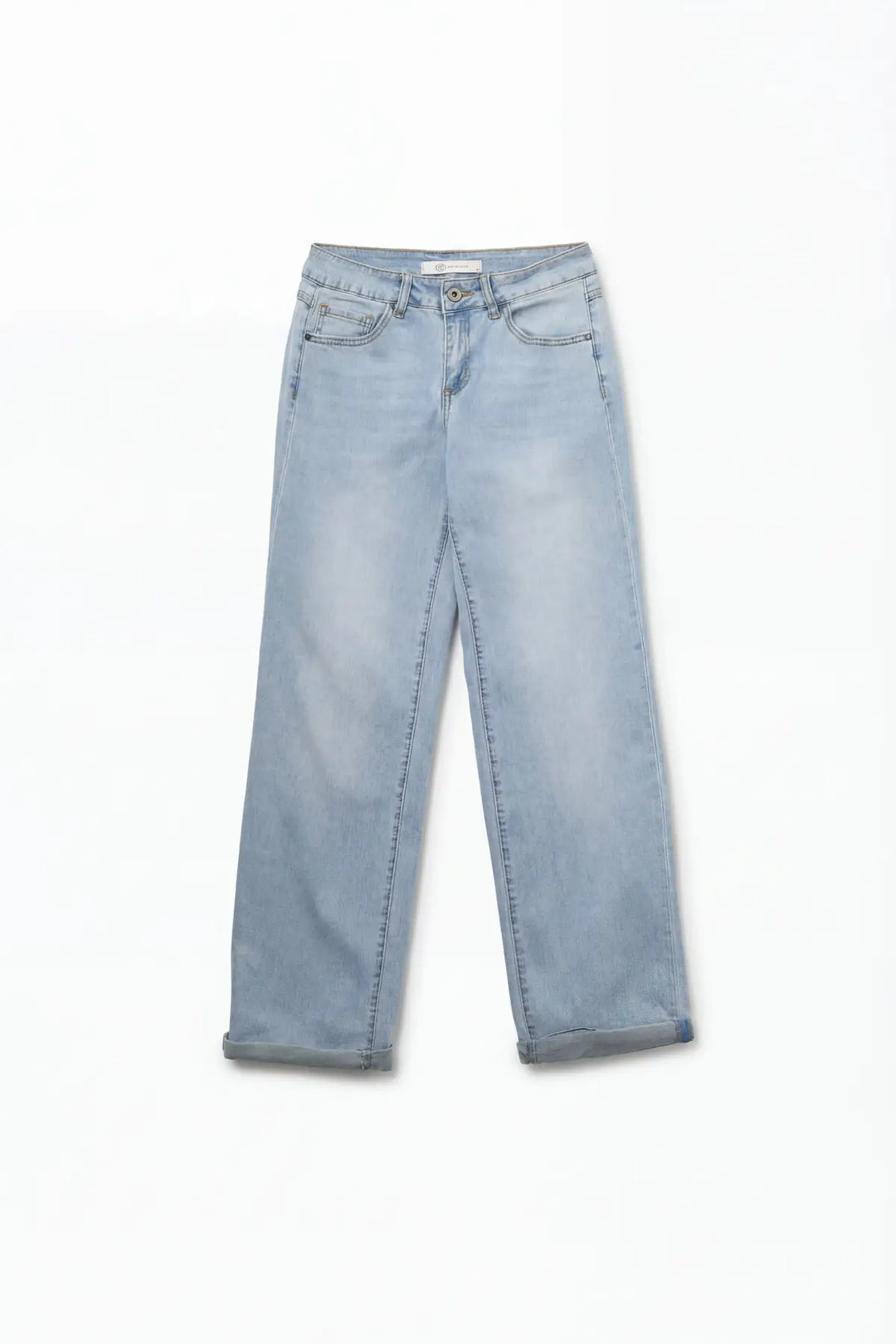 Straight-Leg Light Blue Jeans