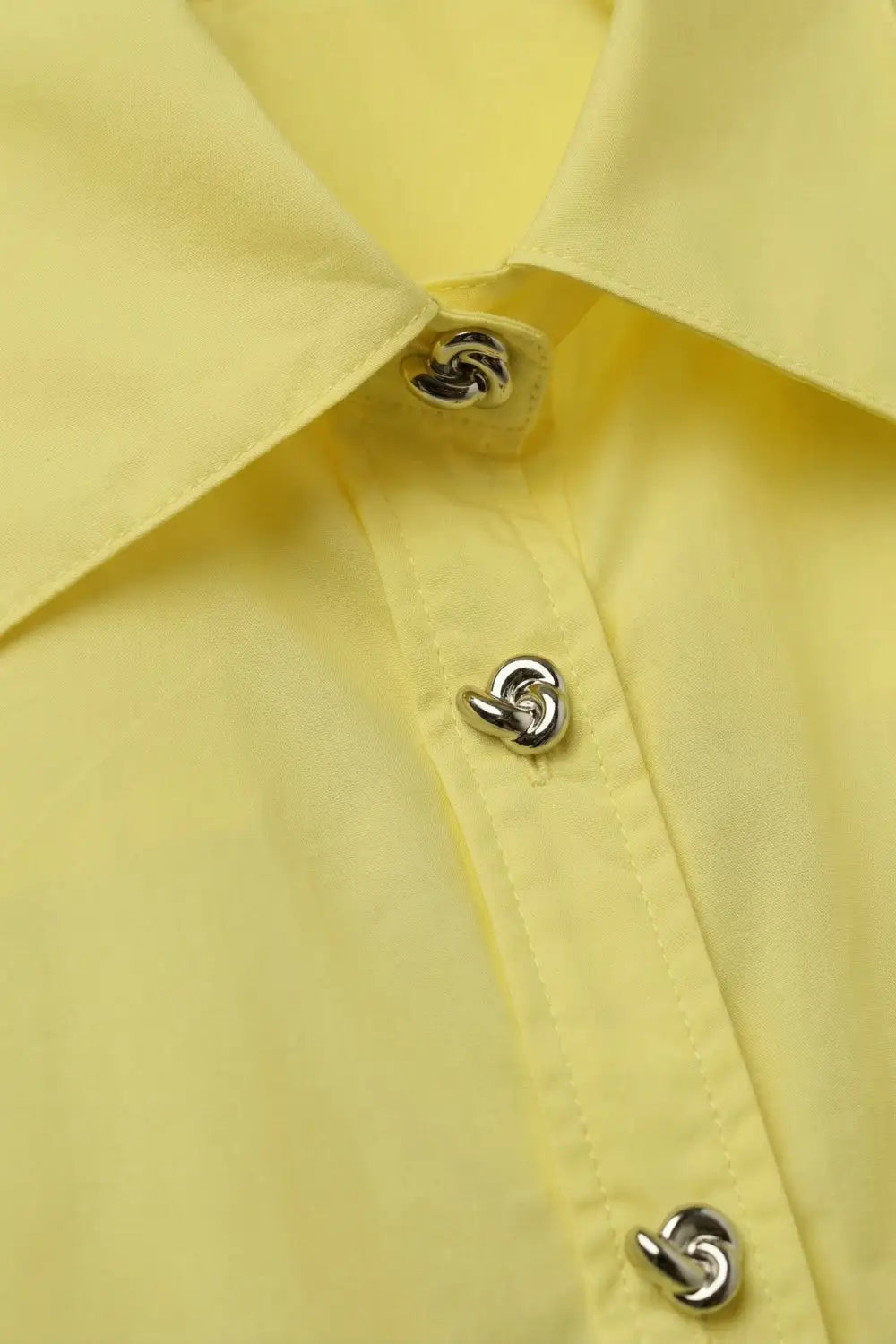 Yellow Short-Sleeve Kimono Shirt with silver buttons - YELLOW / ONE - Shirts