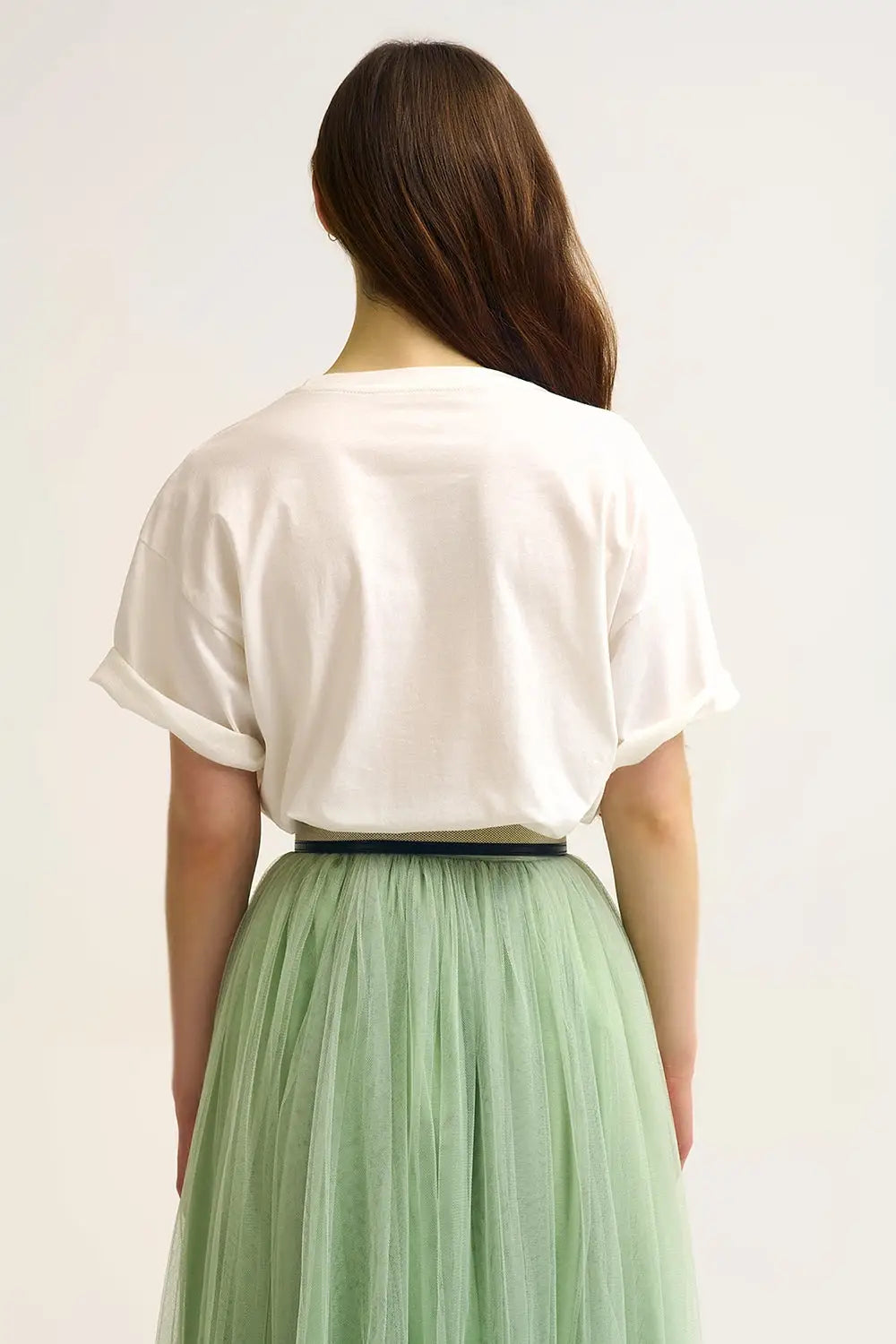 White Matcha Moments Embroidered Tee in Green - WHITE / ONE - T-Shirts