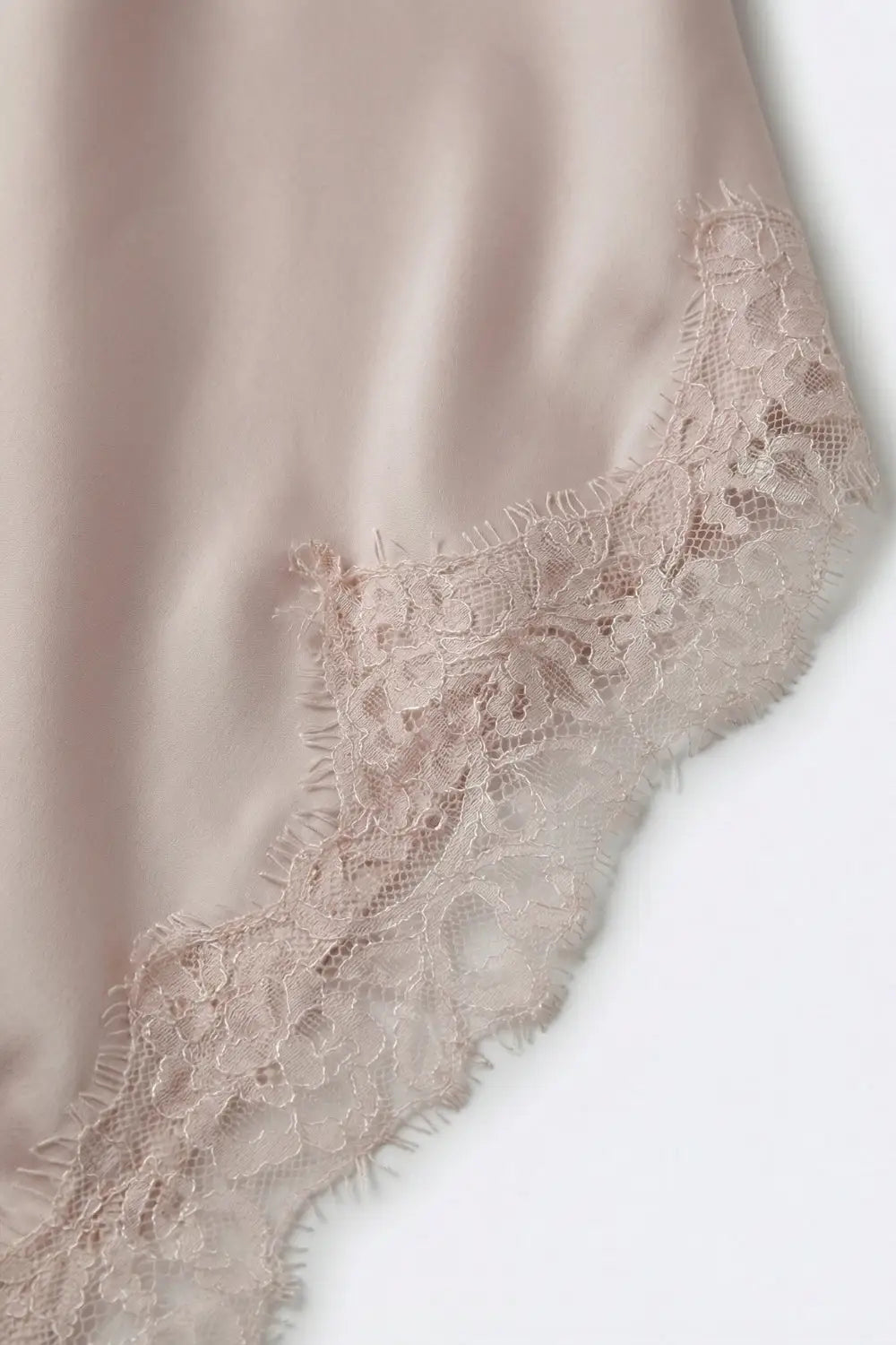 Pink Satin Handkerchief Skirt with Lace Trim - Skirts