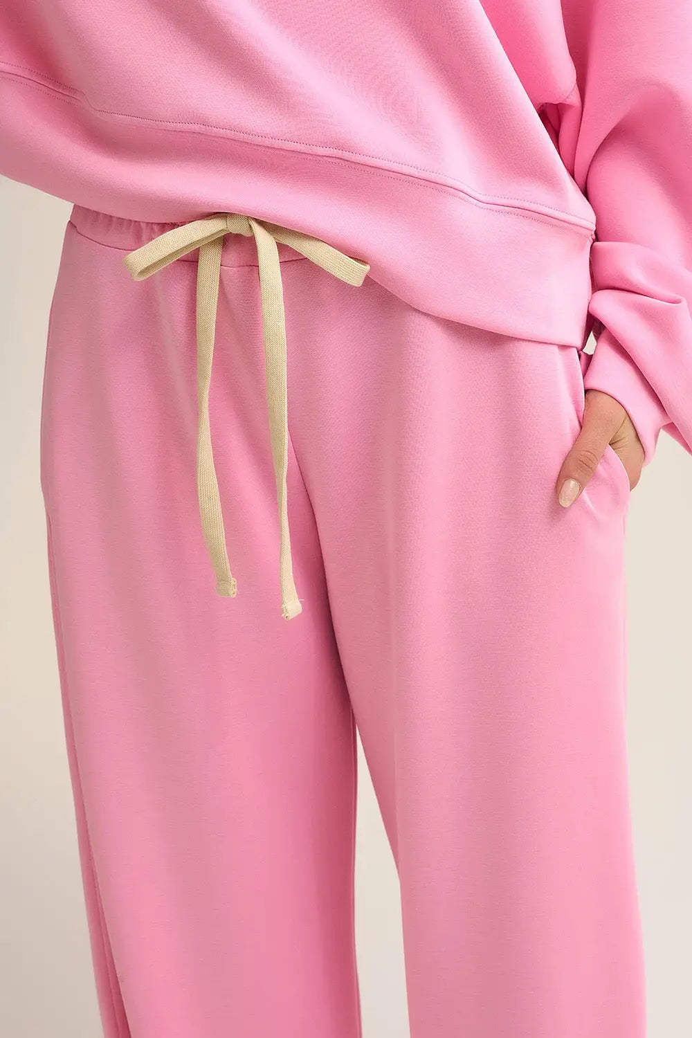 Super-Soft Knit Jogger Pants in pink with Drawstring Waist - PINK / ONE - Pants