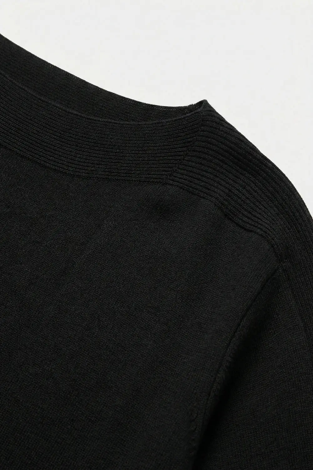 Relaxed black boatneck sweater with dropped sleeves - BLACK / ONE - Sweaters