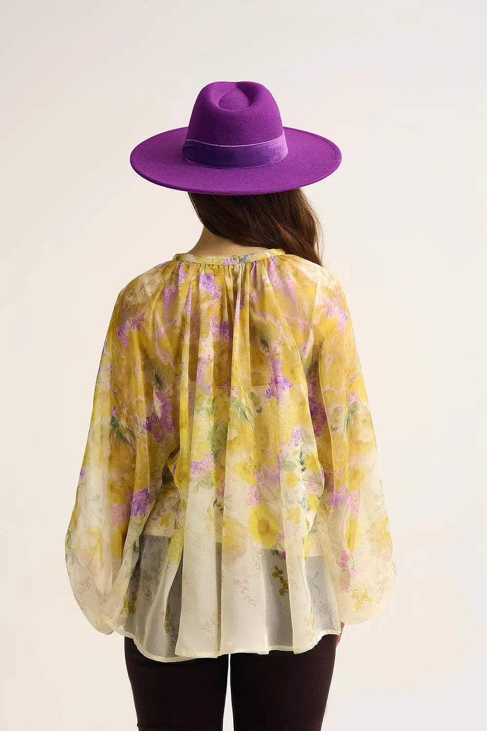 Floral Chiffon Blouse with Sheer Finish and Flowing Silhouette - Shirts