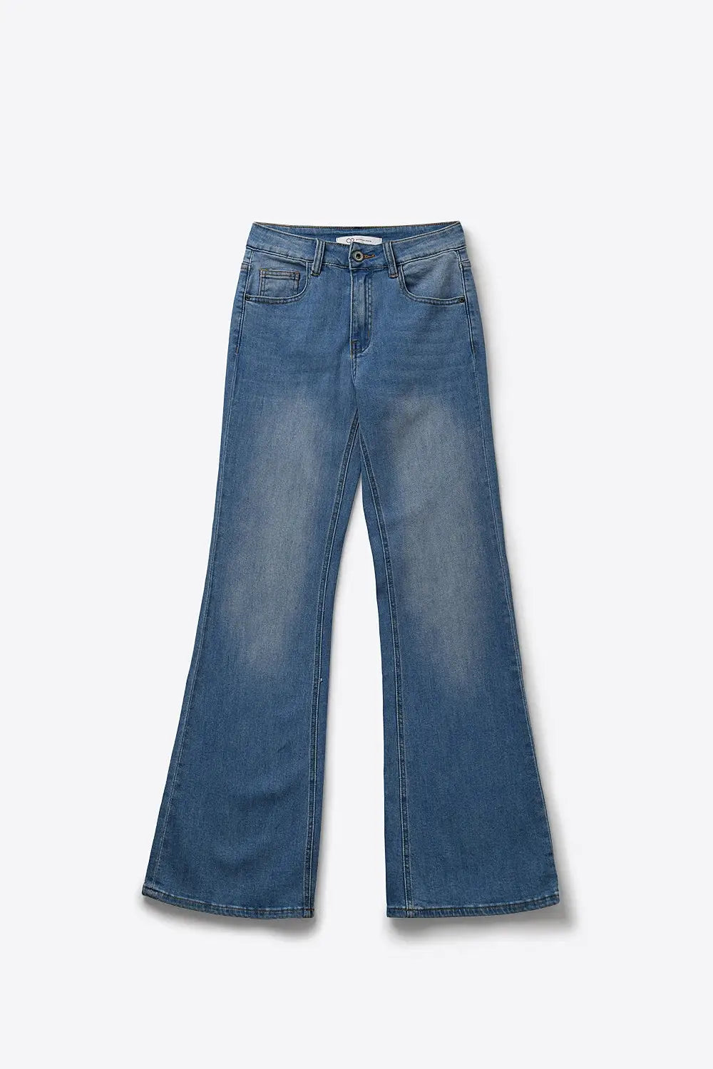 Light Wash Flared Stretch Jeans