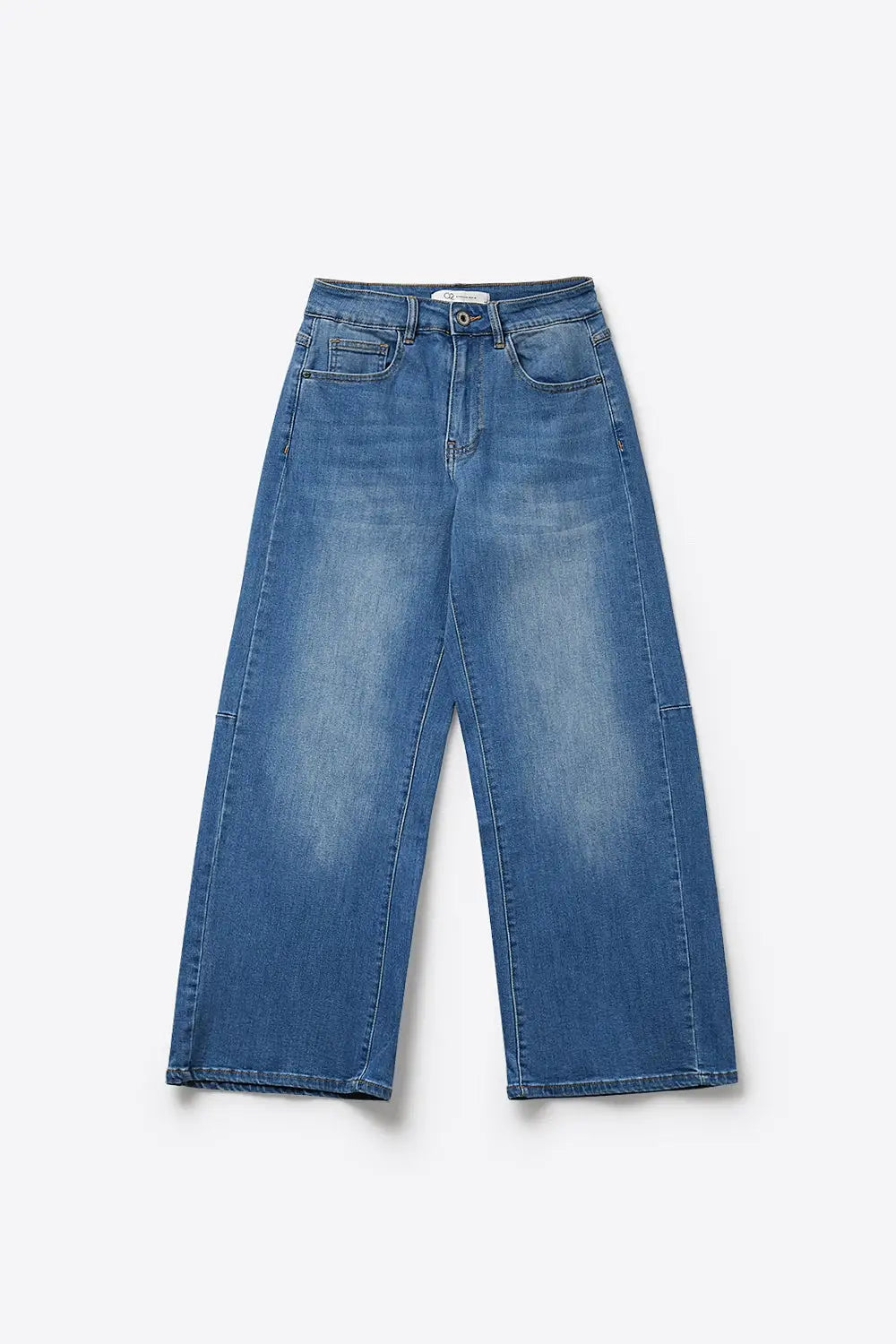 Wide-Leg mid Wash Denim Jeans with side seam