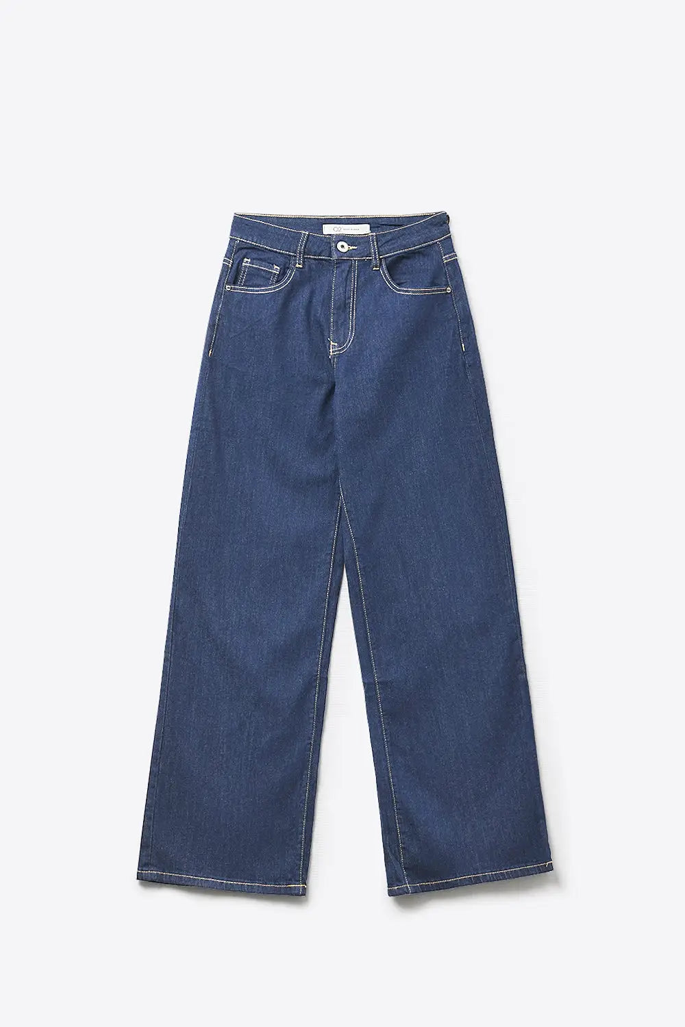 Blue Wide-Leg High-Rise Denim Jeans