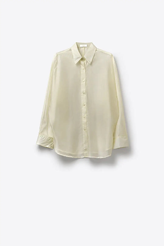 shiny satin Shirt with Relaxed Fit in white color - Shirts