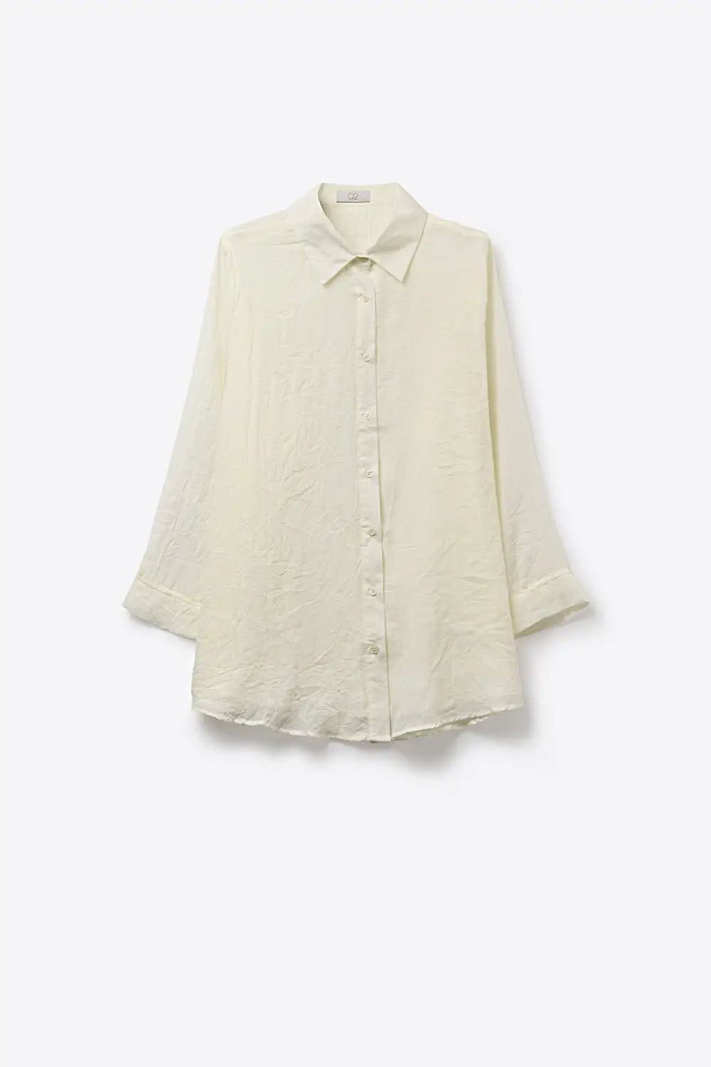 Lightweight Crinkled Shirt with Relaxed Silhouette in cream - Shirts