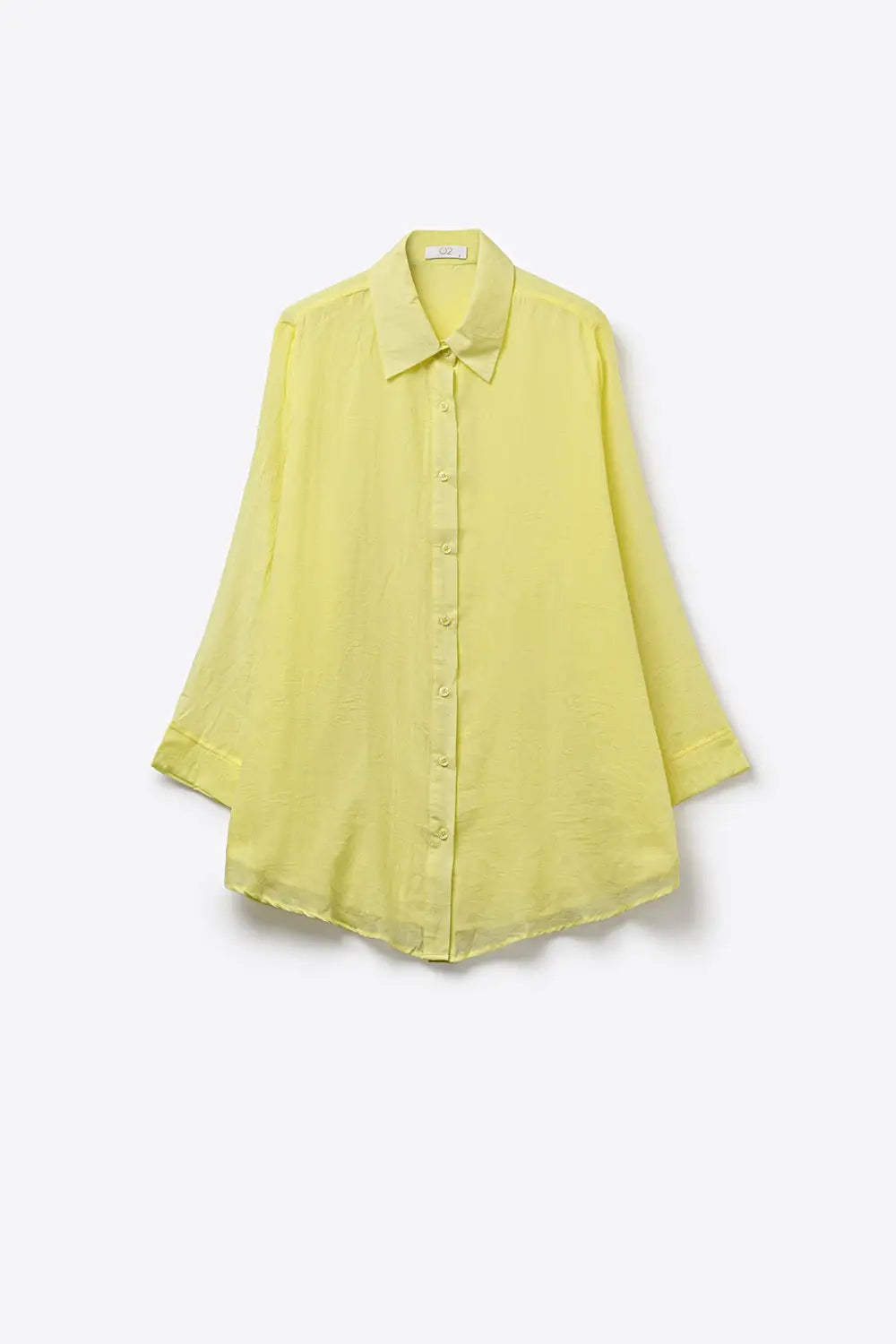 Yellow Relaxed Fit long Shirt with sheer fabric - Shirts