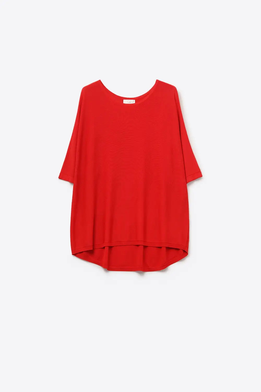 Oversized Sweater in Red with Elbow-Length Sleeves - RED / ONE - Sweaters