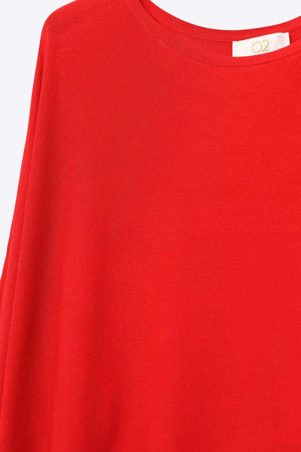Oversized Sweater in Red with Elbow-Length Sleeves - RED / ONE - Sweaters