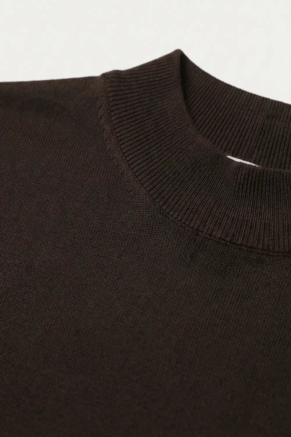 Brown turtleneck sweater with fitted short sleeves - BROWN / ONE - Sweaters