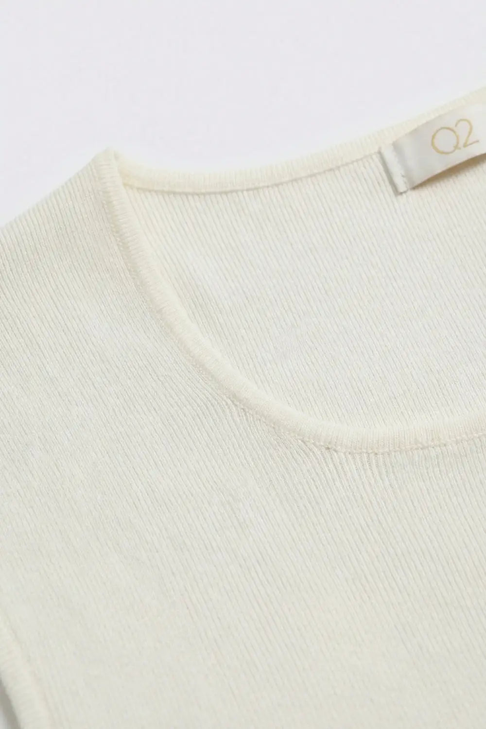 White Ribbed Knit Scoop Neck sweater in lightweight knit - WHITE / ONE - Sweaters