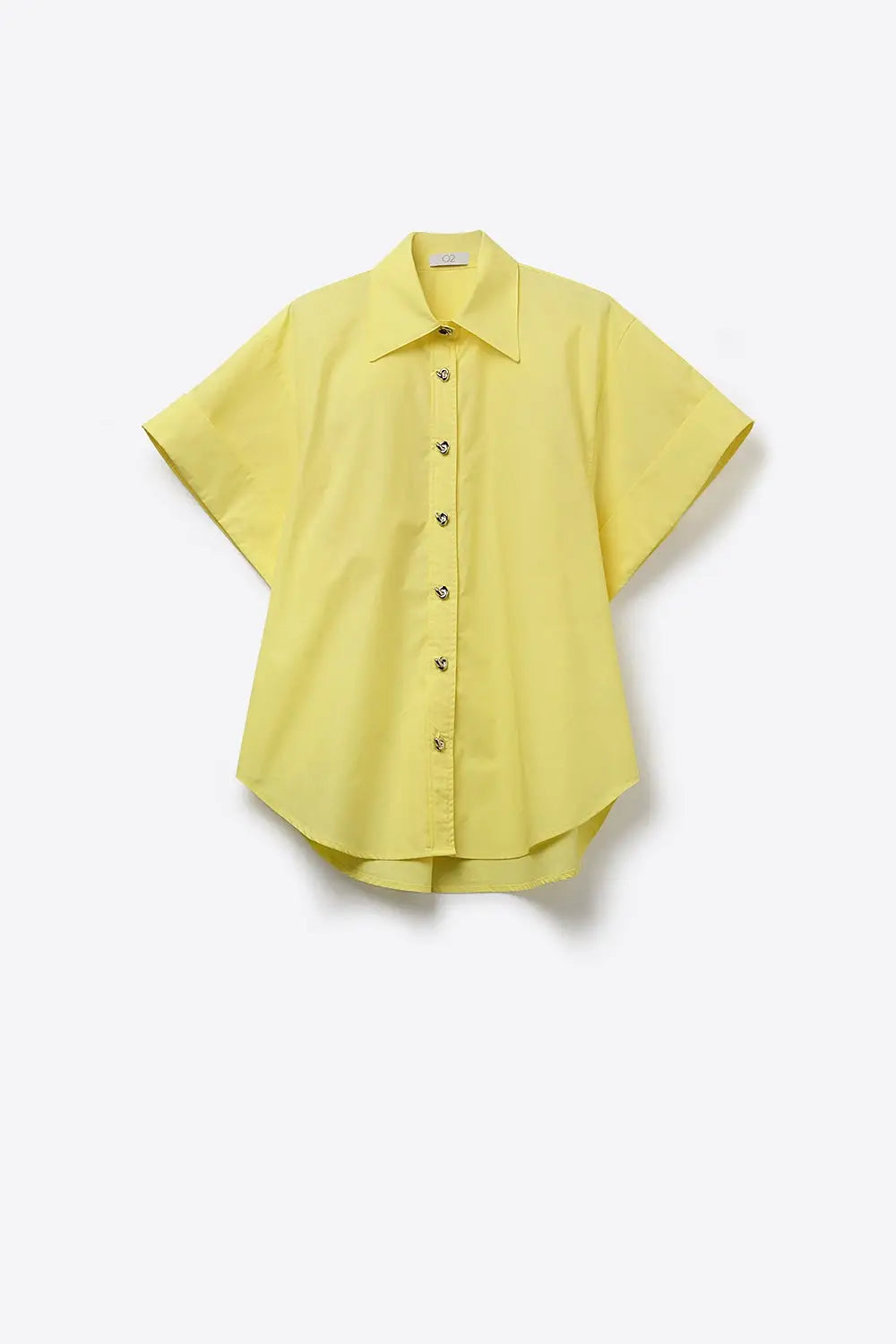 Yellow Short-Sleeve Kimono Shirt with silver buttons - YELLOW / ONE - Shirts
