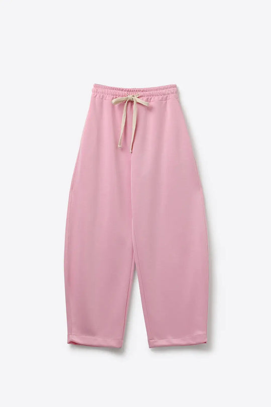Super-Soft Knit Jogger Pants in pink with Drawstring Waist - PINK / ONE - Pants