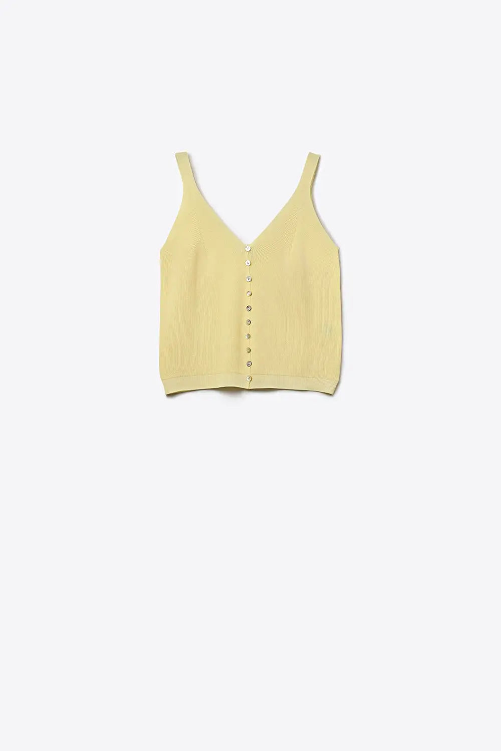 Knit Buttoned Crop Top in yellow color - YELLOW / ONE - Sweaters
