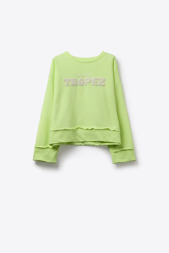 Saint Tropez Embroidered mint green Sweatshirt - GREEN / ONE - Sweaters