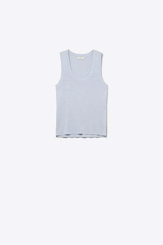 Light Blue Ribbed knitted sweater - BLUE / ONE - Tops