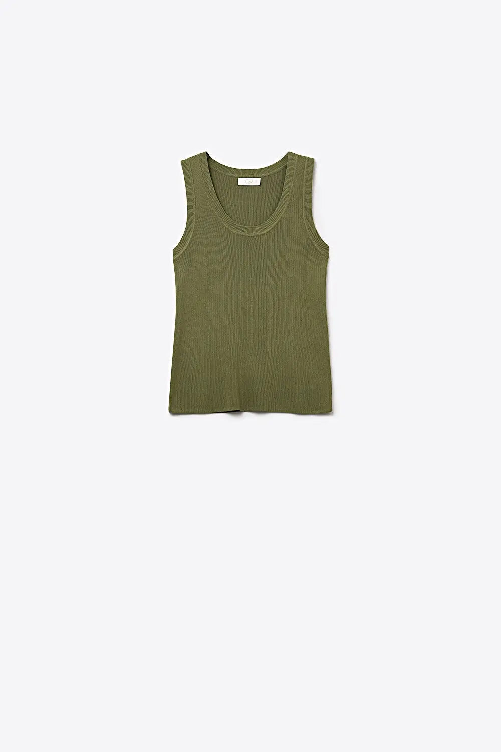 Olive Green Ribbed Knit Tank Top for Layering - KHAKI / ONE - Tops
