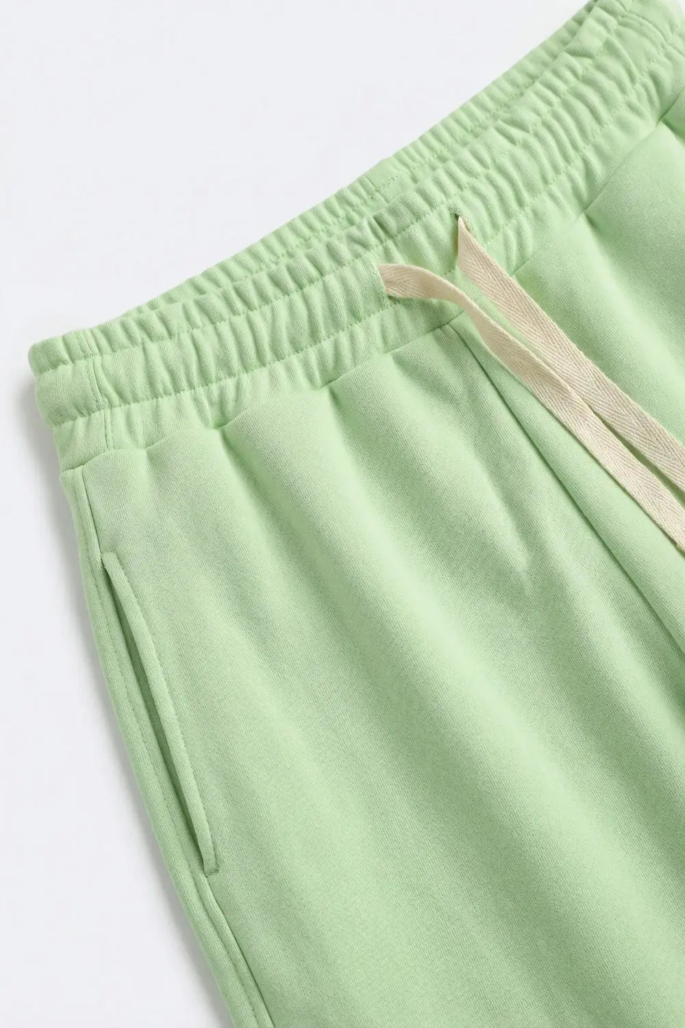 Super-Soft Knit Jogger Pants in green with Drawstring Waist - GREEN / ONE - Pants