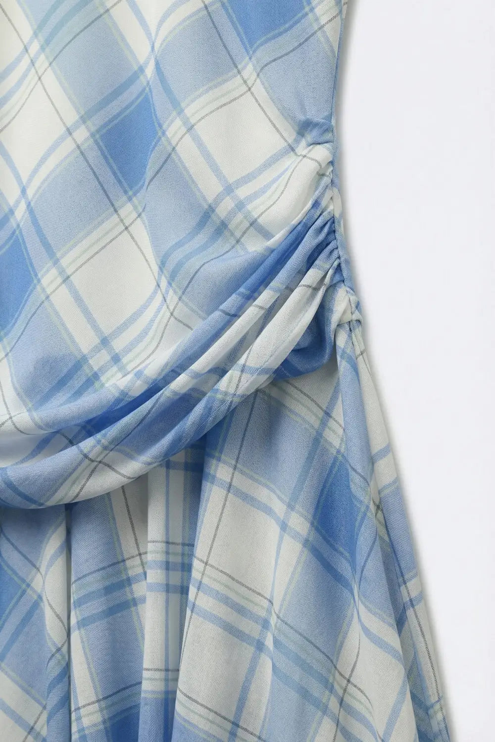 mesh fabric Long Sleeve Asymmetrical Dress in blue - Dresses