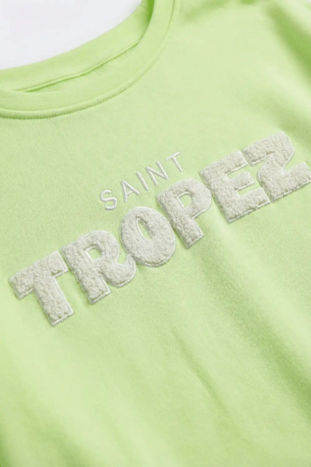 Saint Tropez Embroidered mint green Sweatshirt - GREEN / ONE - Sweaters