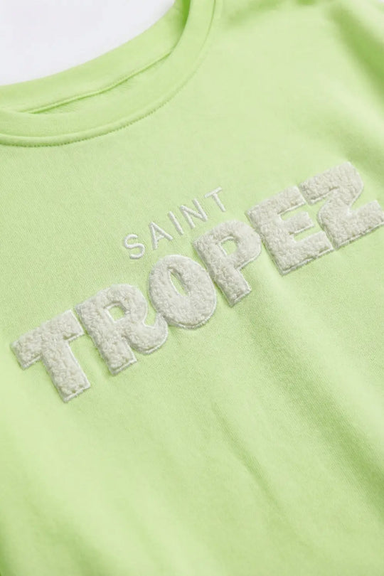 Saint Tropez Embroidered mint green Sweatshirt - GREEN / ONE - Sweaters