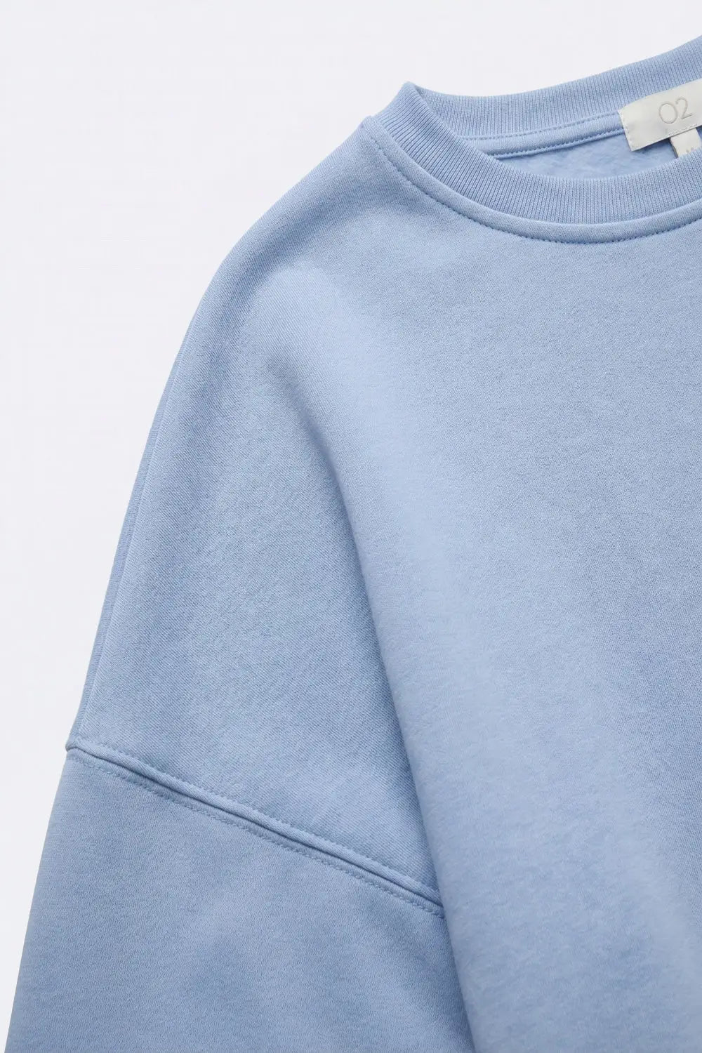 Crew Neck Dropped Shoulder Basic Sweatshirt in Blue - BLUE / ONE - Sweaters