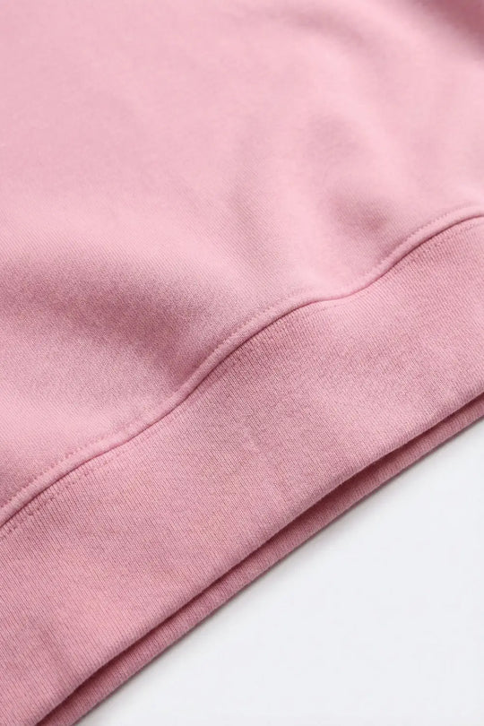 Crew Neck Dropped Shoulder Basic Sweatshirt in Pink - PINK / ONE - Sweaters