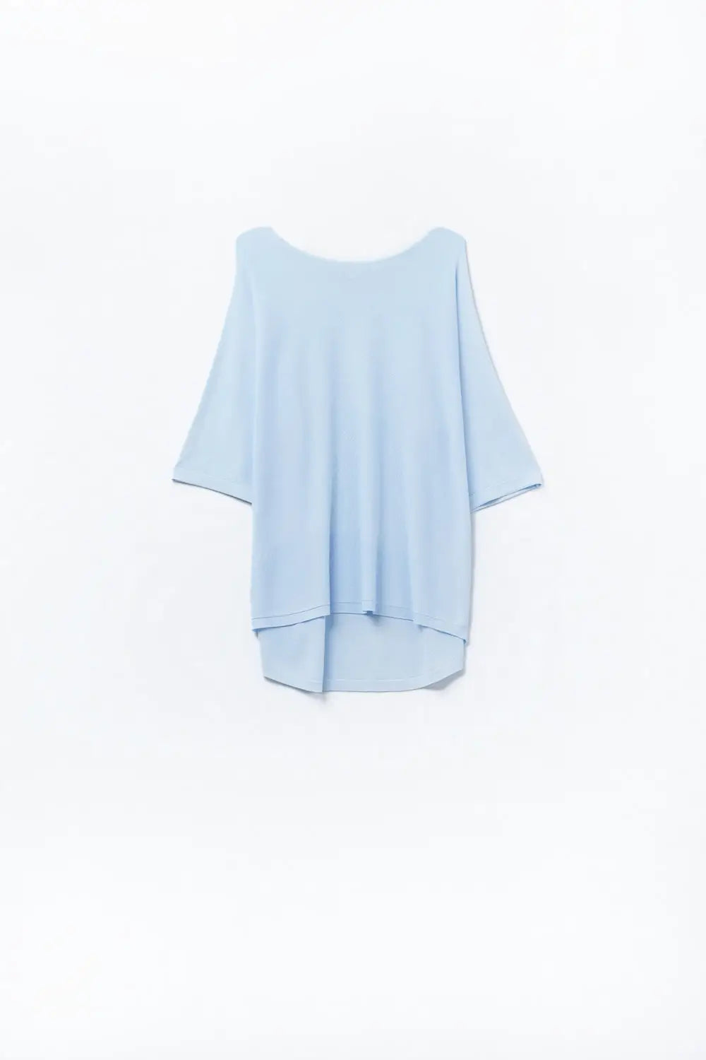 Light Blue Oversized sweater with Elbow-Length Sleeves - BLUE / ONE - Sweaters