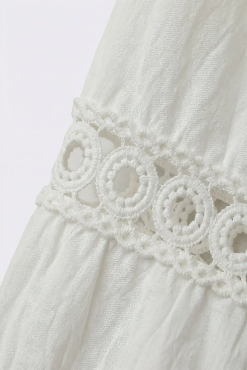 Lace chrochet Detail Button-Front Blouse in white - Shirts