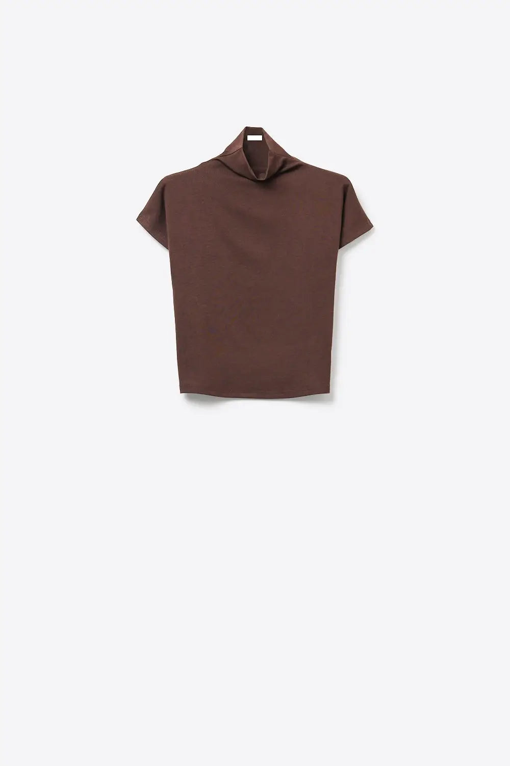 Brown elastic viscose Knit top with Short Sleeve - T-Shirts