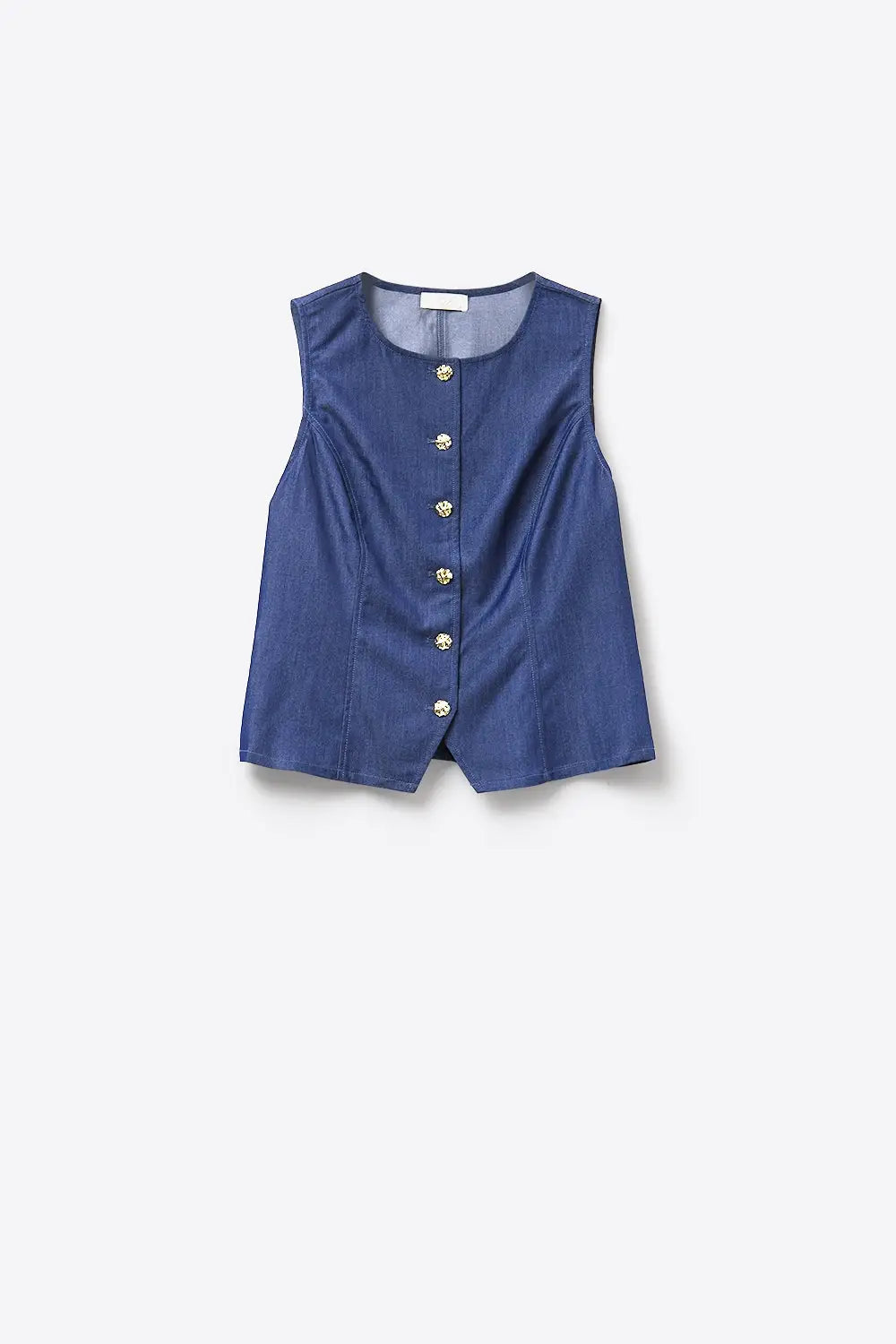 Sleeveless Button-Front Vest &amp; Wide-Leg Trouser Set - Jumpsuits