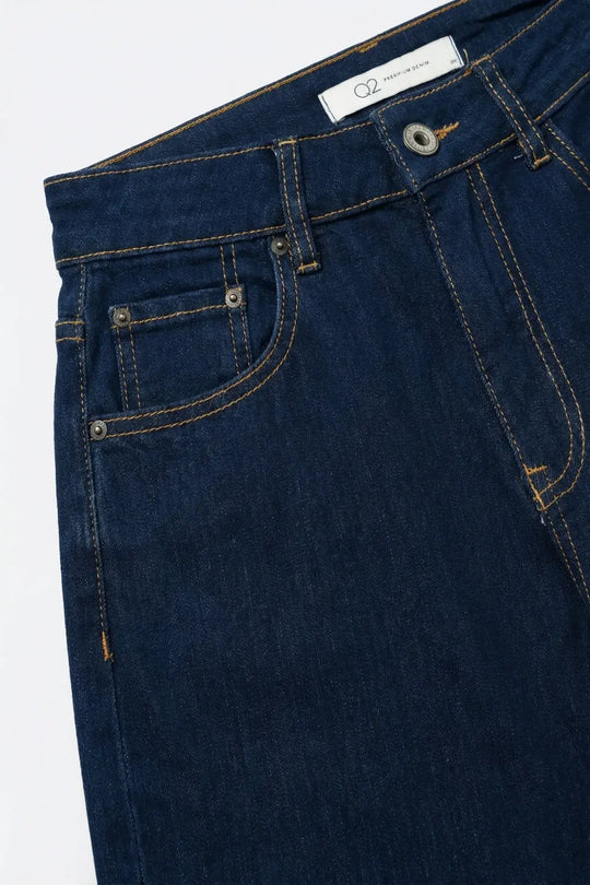 Blue Wide-Leg High-Rise Denim Jeans