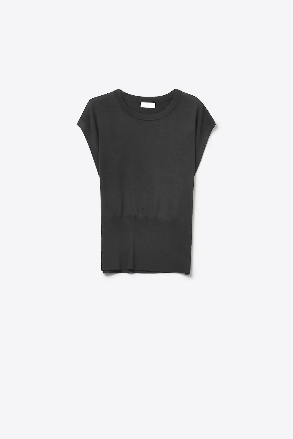 Lightweight Knit sweater with Wide Ribbed Waistband in black - BLACK / ONE - Sweaters