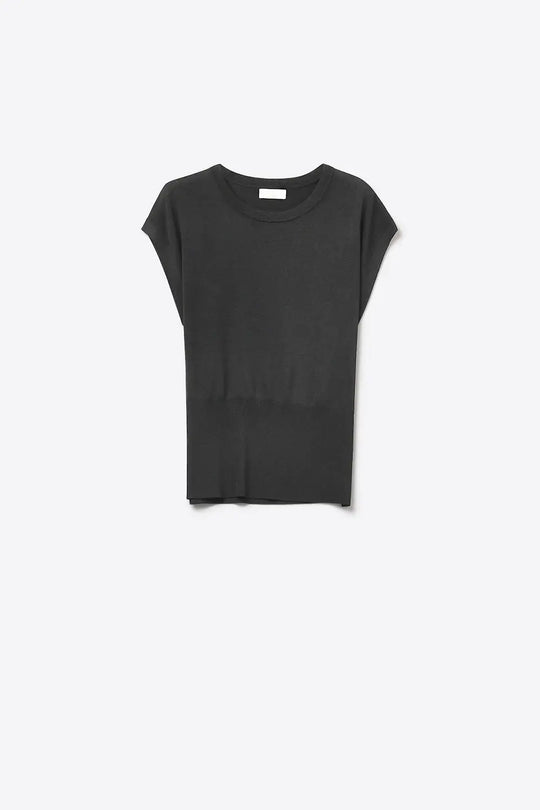 Lightweight Knit sweater with Wide Ribbed Waistband in black - BLACK / ONE - Sweaters