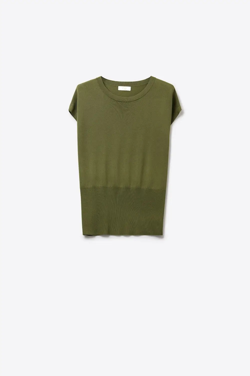 Lightweight Knit sweater with Wide Ribbed Waistband in khaki - KHAKI / ONE - Sweaters