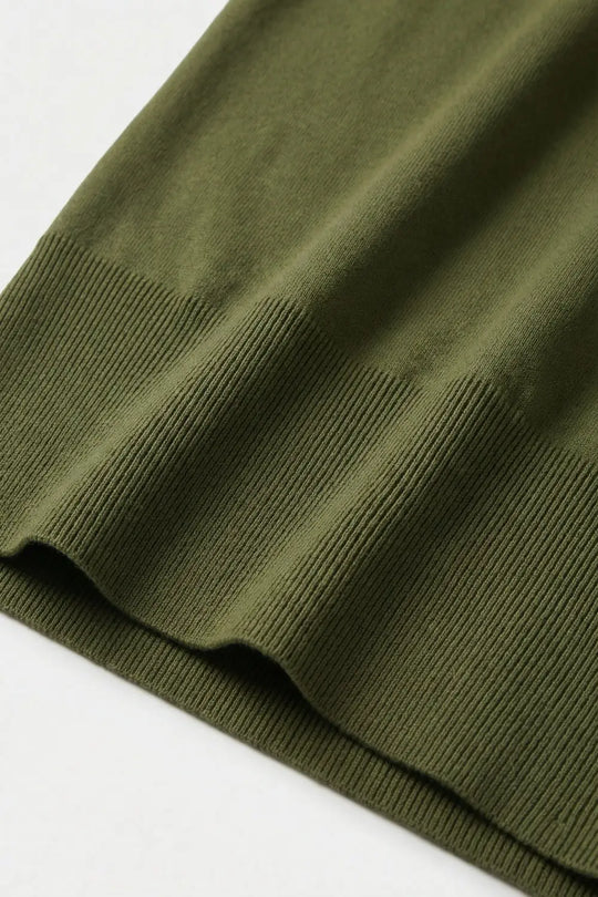 Lightweight Knit sweater with Wide Ribbed Waistband in khaki - KHAKI / ONE - Sweaters