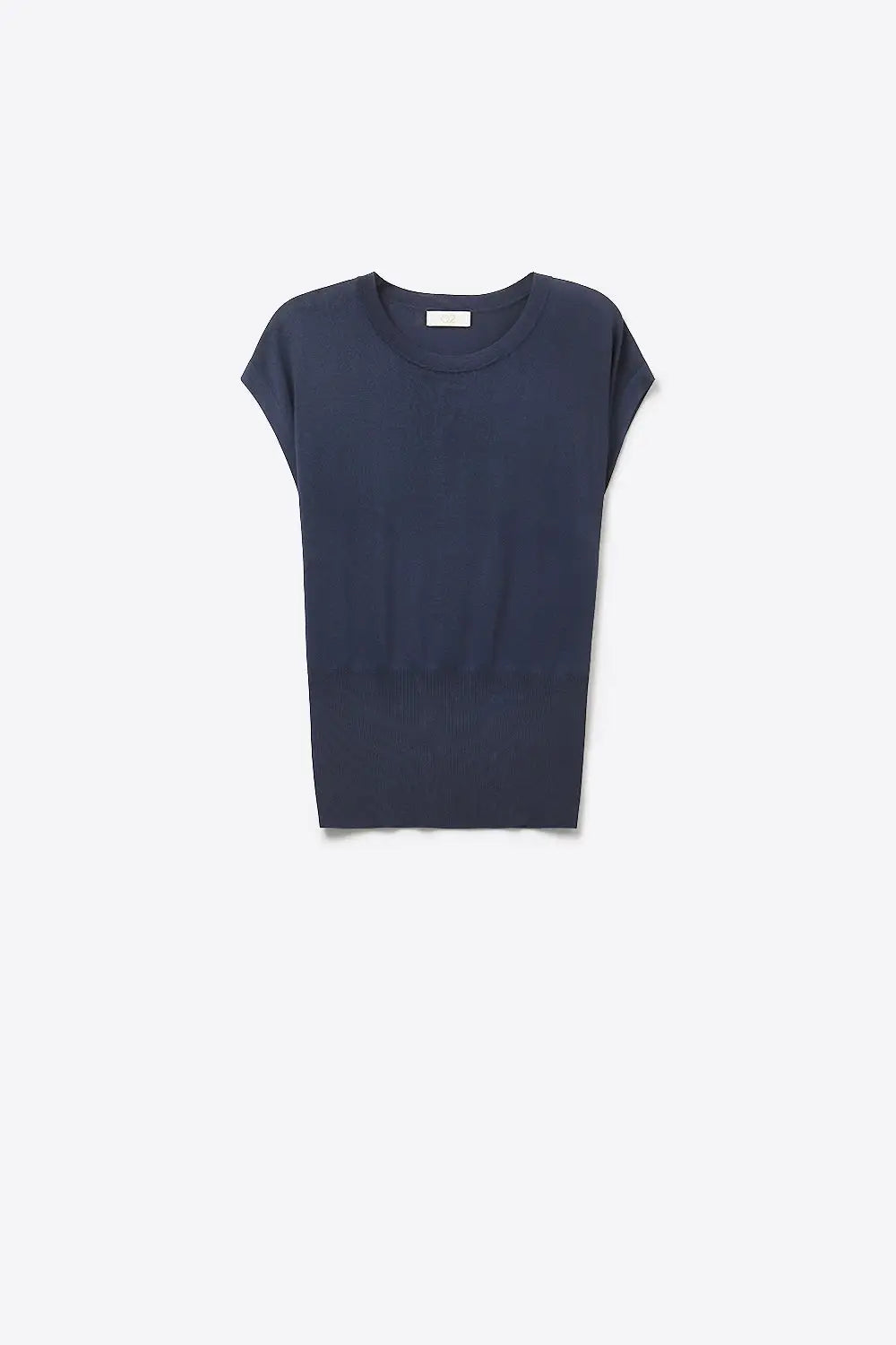 Lightweight Knit sweater with Wide Ribbed Waistband in navy - NAVY / ONE - Sweaters