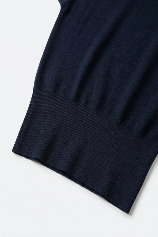 Lightweight Knit sweater with Wide Ribbed Waistband in navy - NAVY / ONE - Sweaters