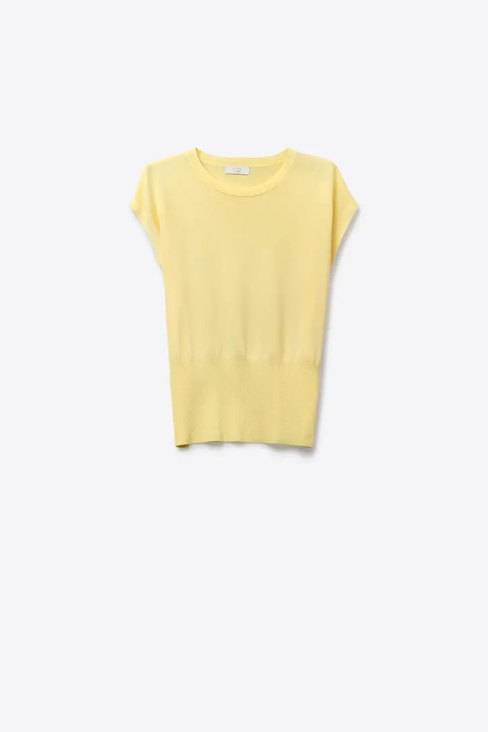 Lightweight Knit sweater with Wide Ribbed Waistband in yellow - YELLOW / ONE - Sweaters