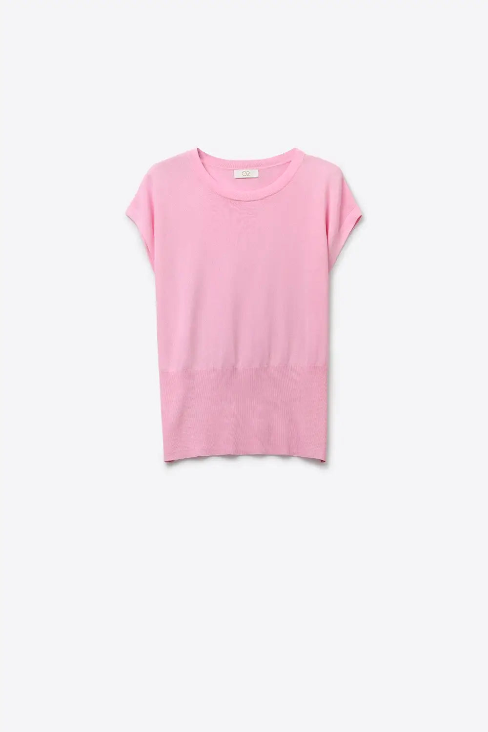 Lightweight Knit sweater with Wide Ribbed Waistband in pink - PINK / ONE - Sweaters