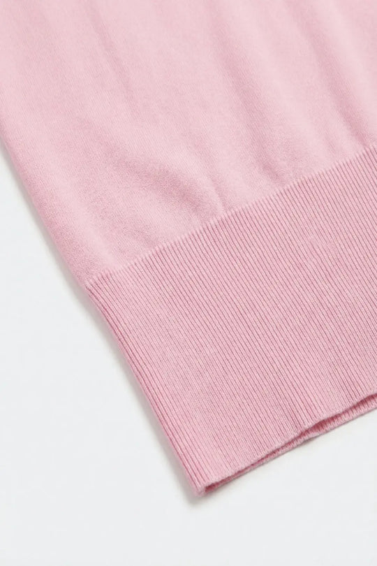 Lightweight Knit sweater with Wide Ribbed Waistband in pink - PINK / ONE - Sweaters