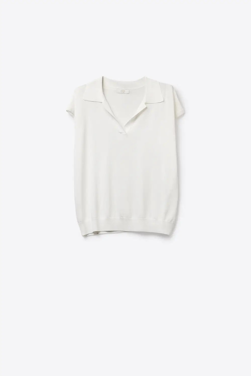 White Relaxed Fit Short Sleeve V-Neck polo - WHITE / ONE - Polos