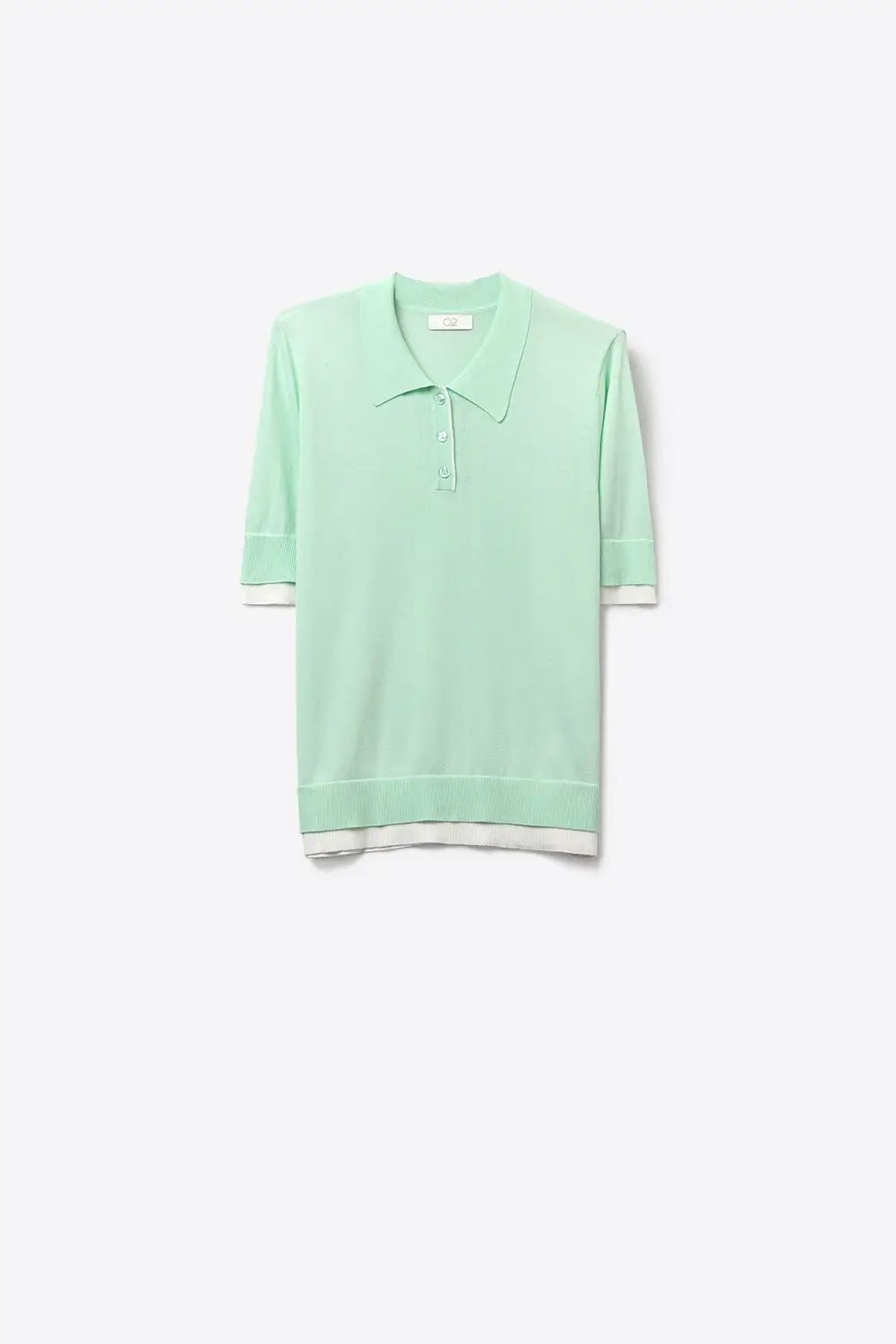 Mint Green Polo Knit Short Sleeve Sweater - GREEN / ONE - Polos