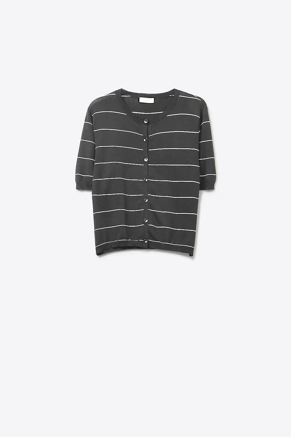 Striped Button-Up Lightweight Cardigan in black - BLACK / ONE - Cardigans