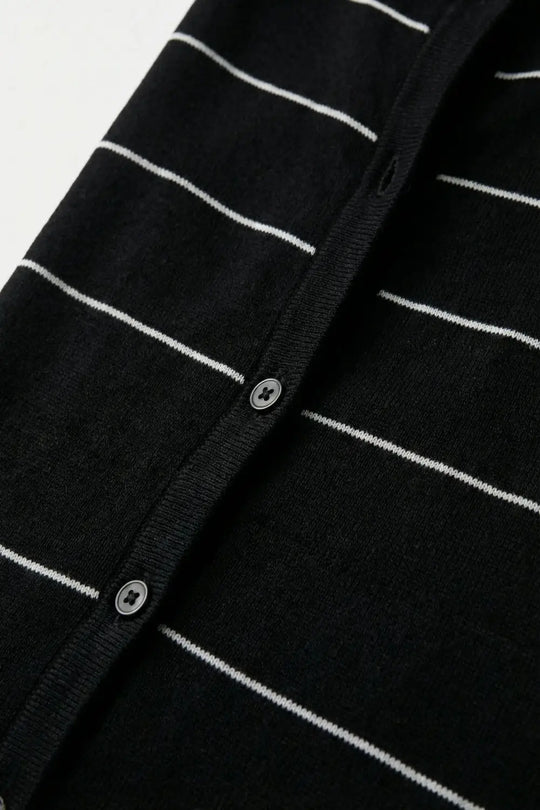 Striped Button-Up Lightweight Cardigan in black - BLACK / ONE - Cardigans