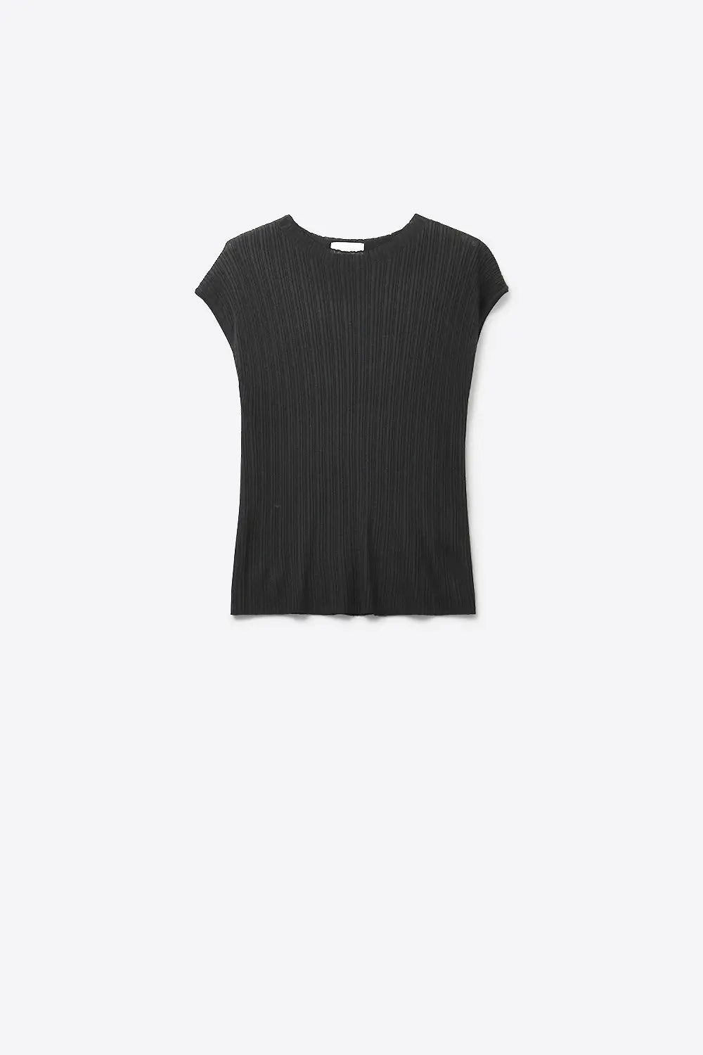 Black fine Ribbed Knit Sleeveless Top - BLACK / ONE - Sweaters